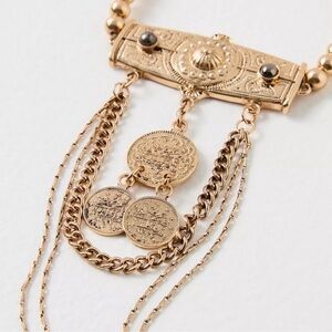 Free People Gold Chain Coin Arm Cuff